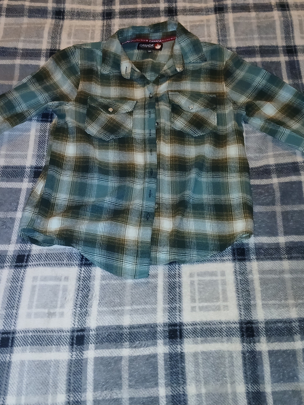 Green Plaid Button-Down Shirt